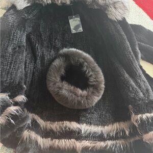 Luxurious Black Faux Fur Women's Coat Mink Coat